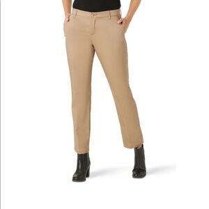 LEE Straight leg mid rise comfort waist pants color beige khaki size 14P new